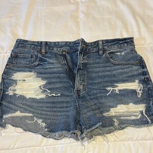 American Eagle Outfitters Blue Distressed Jean Shorts